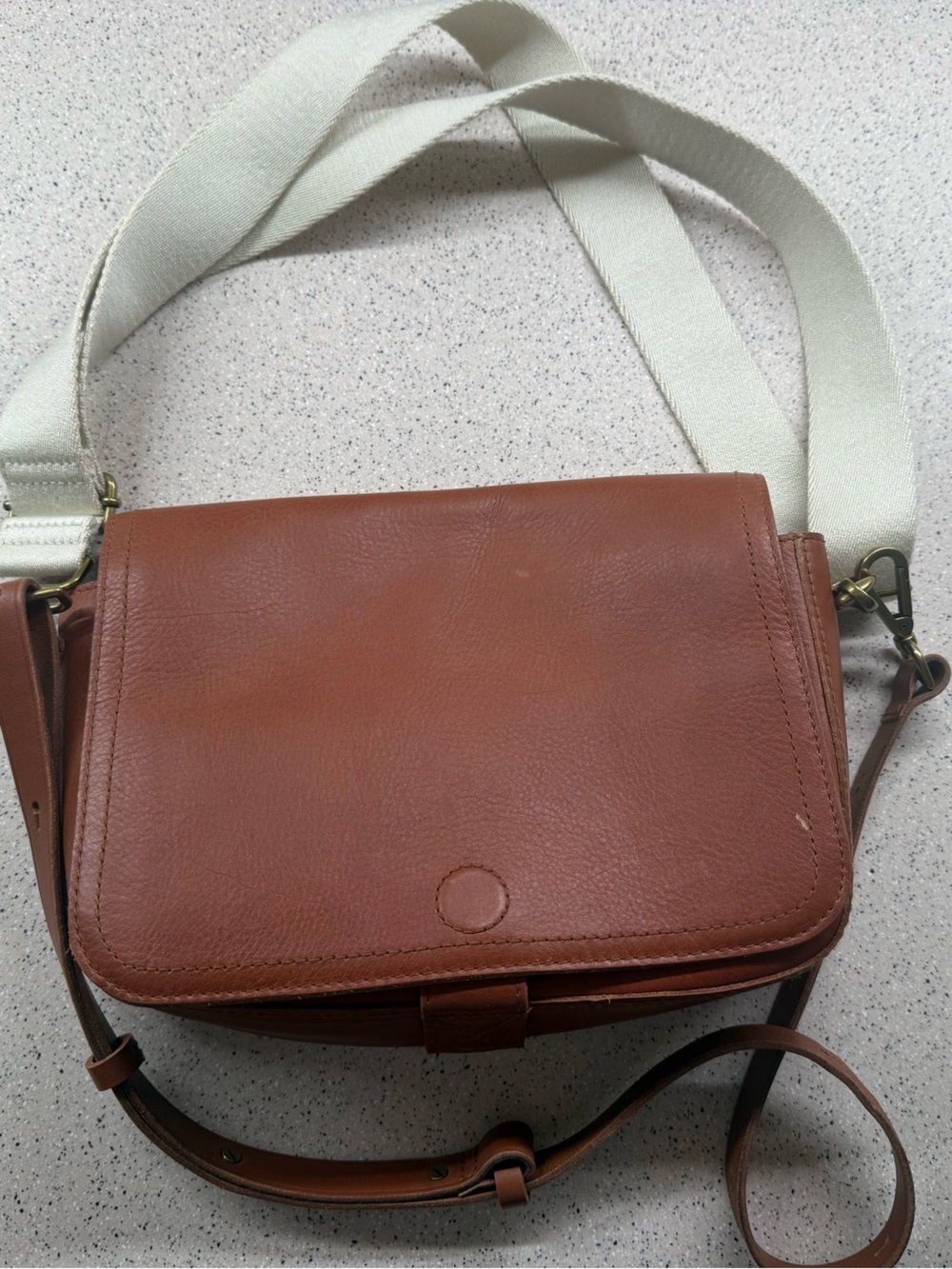 NWT MADEWELL TRANSPORT FLAP Leather Crossbody Bag - Brown